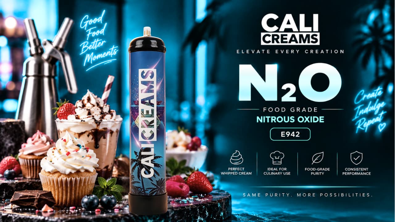 Cali Creams nitrous oxide cylinder